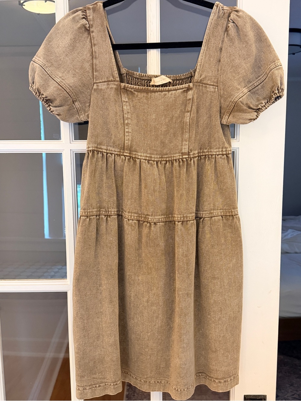 Altar’d State Brown/Khaki Denim Mini Dress - Picture 1 of 3